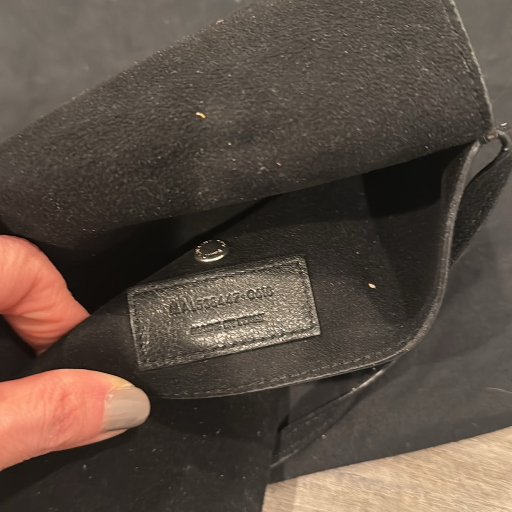 YSL Saint Laurent Teddy Bucket Bag Leather Logo Drawstring Crossbody + Pouch - Picture 8 of 16